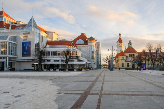Sopot, Poland - January 5, 2026: Architecture of the resort town of Sopot in northern Poland