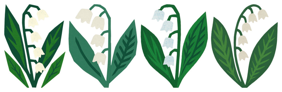PNG Illustrated lily of valley pattern, transparent background