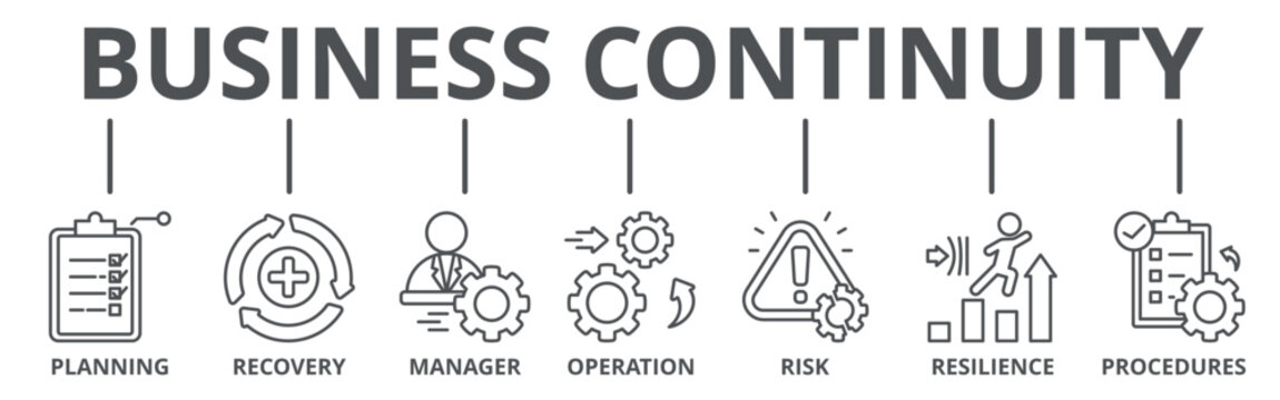 Business continuity plan banner web icon vector illustration concept