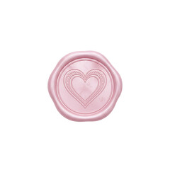 Pink wax seal stamp with heart impression