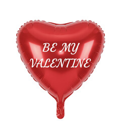 Red foil heart balloon with Be My Valentine text