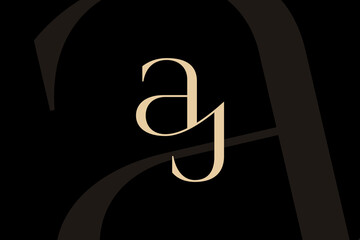 AJ or JA letter logo icon design. Classic style luxury initials monogram.
