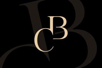 BC or CB letter logo icon design. Classic style luxury initials monogram.