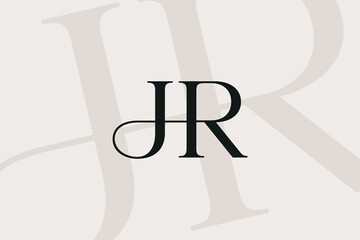 JR or RJ letter logo icon design. Classic style luxury initials monogram.