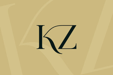 KZ or ZK letter logo icon design. Classic style luxury initials monogram.