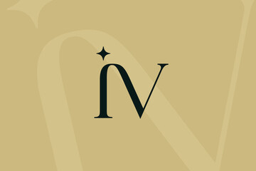 IV or VI letter logo icon design. Classic style luxury initials monogram.