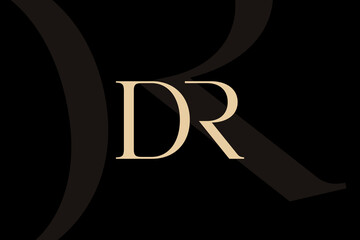 DR or RD letter logo icon design. Classic style luxury initials monogram.