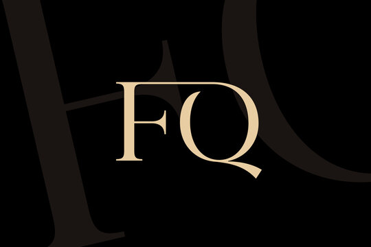 FQ or QF letter logo icon design. Classic style luxury initials monogram.