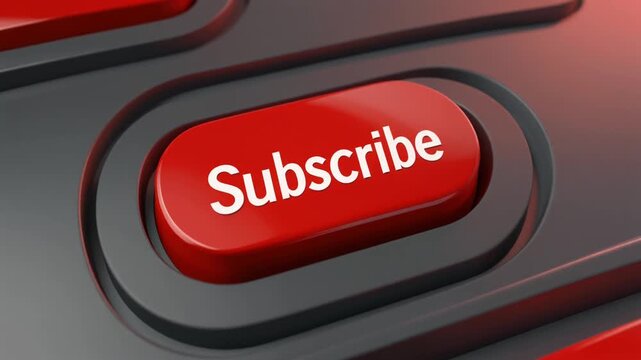 Animated Red Subscribe Button, Call to Action for Online Video Viewers