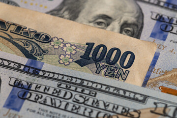 Macro Of Japanese Yen And US Dollar Bills