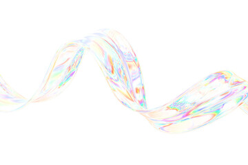 Twisted Ribbon of Bright, Pearly Iridescent Material