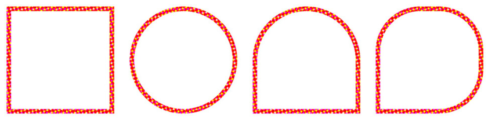 Fototapeta premium Comprehensive Basic Geometric Shapes Collection with Rounded Corners – Abstract Square, Circle, and Diamond Icons for Digital Interfaces, Infographics, and Visual Design