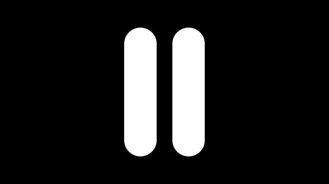 Clicking play and stop button on computer screen animation. Animation play button animation. video music play sign transparent background with white icon