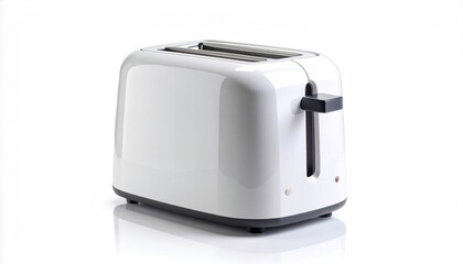 White Toaster on White Background for Kitchen Appliance.