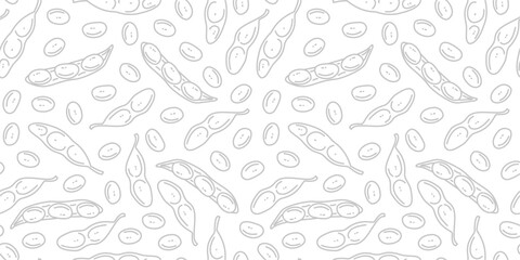 green soybeans or peas pattern background. Soybean seamless pattern background. edamame seamless pattern background. doodle edamame pattern background.