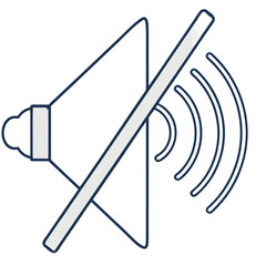 Simple mute speaker icon illustration for technology and sound control