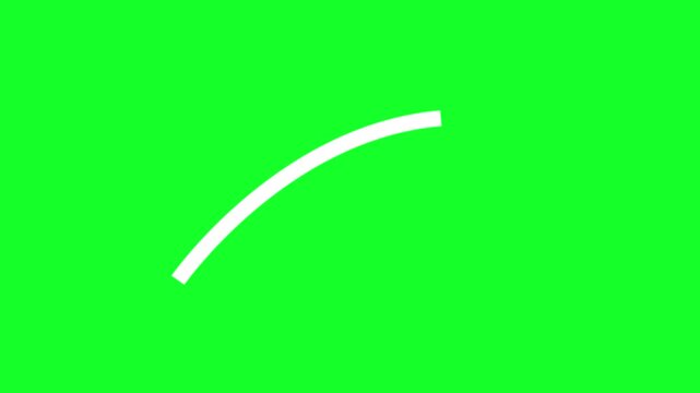 Minimal White Arrow Pointer Animation on Green Screen Background in 4K for Professional Overlay Use