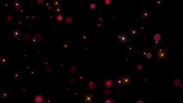 red bokeh celebration star light background loop