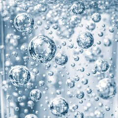 Carbonated Water Bubbles Macro Representing Freshness and Clean Lifestyle