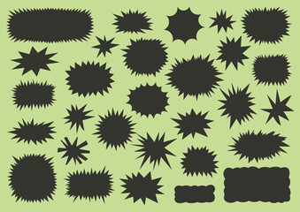 Mid-century pack of different explosion shapes background for text  © Thomas Pajot