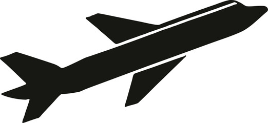 Modern Airplane Icon Vector Silhouette - Commercial Flight