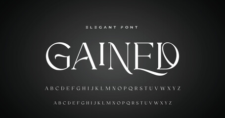 Lettering Minimalist Fashion. Elegant alphabet letters serif font and number. Typography fonts regular uppercase, lowercase.