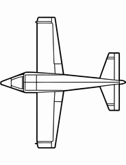 Military Aircraft Line Drawing Vector Illustration Outline