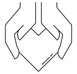 Hand with heart shape icon eps 10