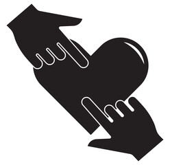 Hand holding heart icons set, love care support symbols, charity compassion concept design eps 10
