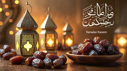 Ramadan-themed composition with calligraphy, &ldquo;Ramadan Kareem&rdquo;, 32K Resolution