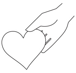 Hand with heart shape icon eps 10