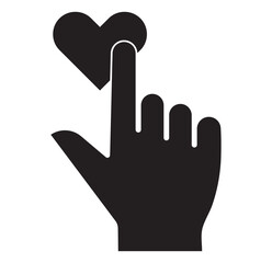 Hand holding heart icons set, love care support symbols, charity compassion concept design eps 10