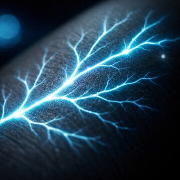 Finger Vein Biometric Projection Macro Representing Secure Authentication and AI Interaction
