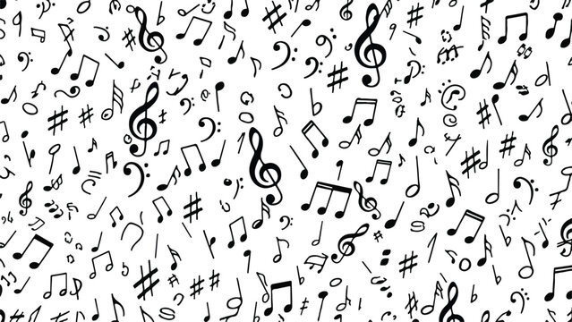 Musical notes pattern background
