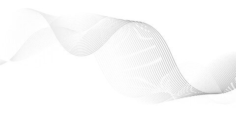 Fototapeta premium Vector wave digital white and gray gradient blend futuristic technology. flow tech transparent line stripe energy connection web music and sound. beautiful dynamic smooth space texture background.