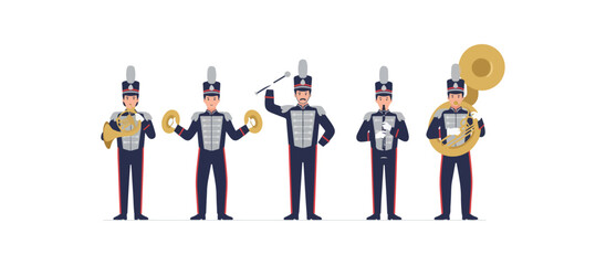 Toy Soldiers with Musical Instruments Standing.