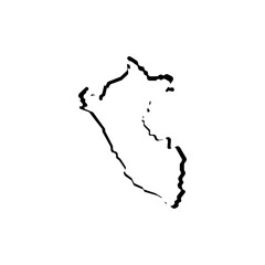 peru map vector logo icon border