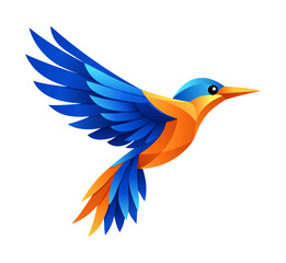 Fototapeta premium Geometric duotone hummingbird vector illustration