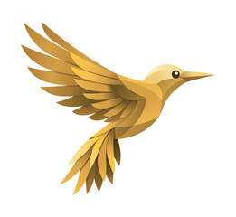 Fototapeta premium Premium geometric hummingbird vector illustration minimal style