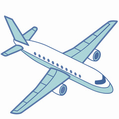 Modern Blue Airplane Vector Illustration for Travel Design