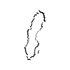 Sweden map vector logo icon border