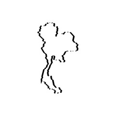 Obraz premium Thailand map vector logo icon border