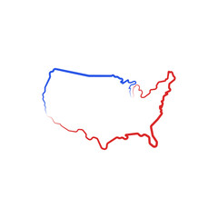 united states of america us map vector logo icon border