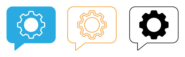 Obraz premium Gear icons in speech bubbles
