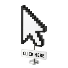 Obraz premium Retro Pixel Mouse Cursor Click Sign