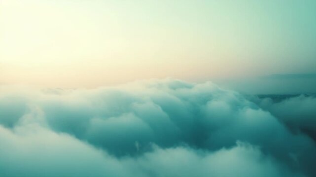 Vast expanse of fluffy altocumulus clouds stretching across the horizon, illuminated by soft pastel gradients of a tranquil morning sky, creating a serene and ethereal atmosphere