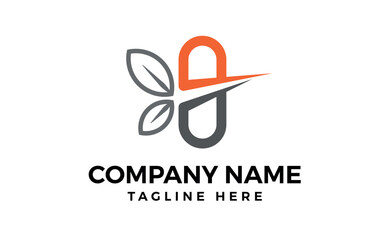 Herbal capsule pill leaf medicine drug supplements logo vector icon