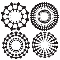 Set of overlapping flower petal icons