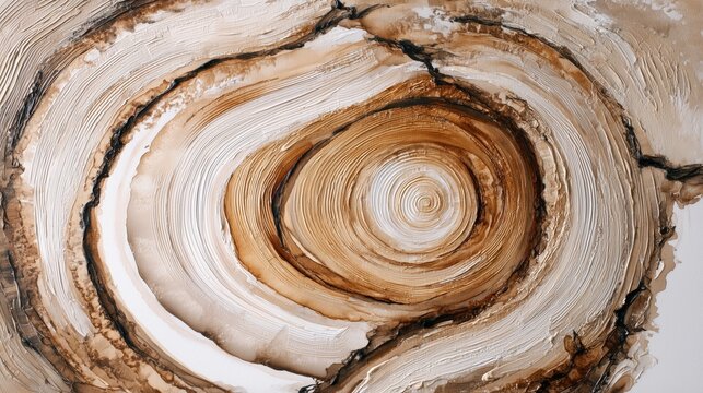 abstract tree ring texture close up in neutral beige brown tones