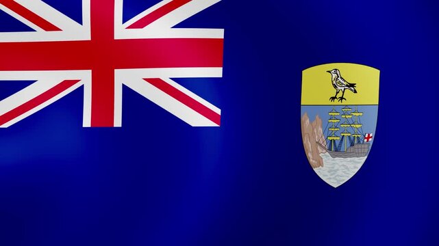 Saint Helena, Ascension and Tristan da Cunha Waving Flag 4K Loop Animation	